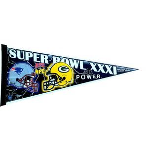 Super Bowl XXXI 1997 New England Patriots v Green Bay Packers Pennant